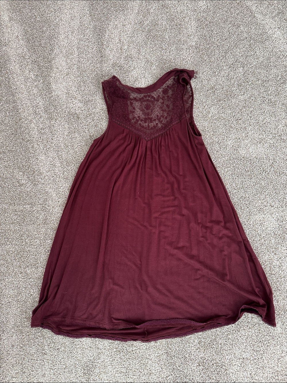 American Eagle Outfitters Burgundy Lace Yoke Sleeveless Chemise